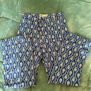 Zara Blue and White Patterned Pants